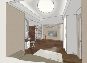 Заказать  онлайн индивидуальный Блиц-дизайн-проект интерьеров квартиры в г. Конотоп  . Кабинет 10 м2